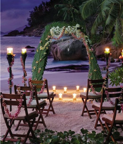 boda altar inspiración tropical