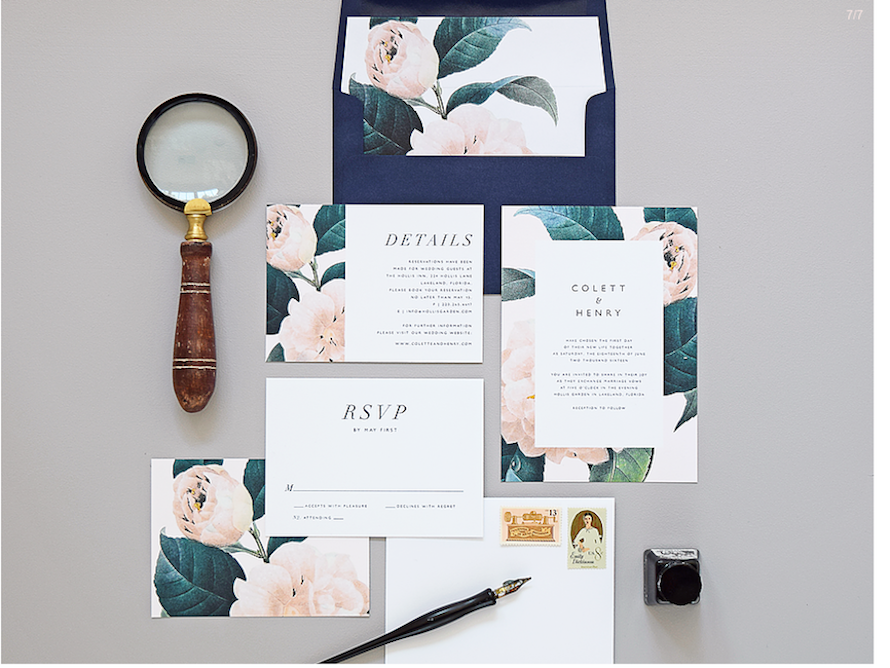 invitación boda flores