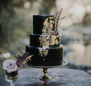 pastel bodas negro