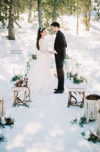 altar boda nieve