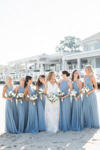 damas de honor vestido azul claro