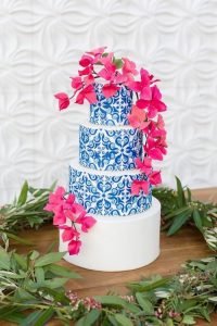 pastel de boda azul